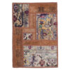 Vintage Persian Hand-Knotted Patchwork Carpet Geometric Brown