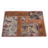 Vintage Persian Hand-Knotted Patchwork Carpet Geometric Brown