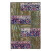 Vintage Persian Hand-Knotted Patchwork Carpet Geometric Green