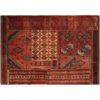 Vintage Persian Hand-Knotted Patchwork Carpet Geometric Red