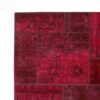 Vintage Persian Hand-Knotted Patchwork Carpet Magenta