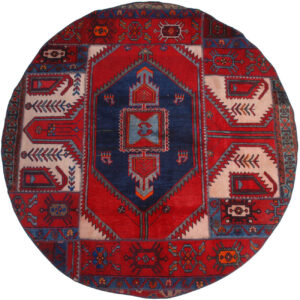 Vintage Persian Hand-Knotted Patchwork Carpet Red