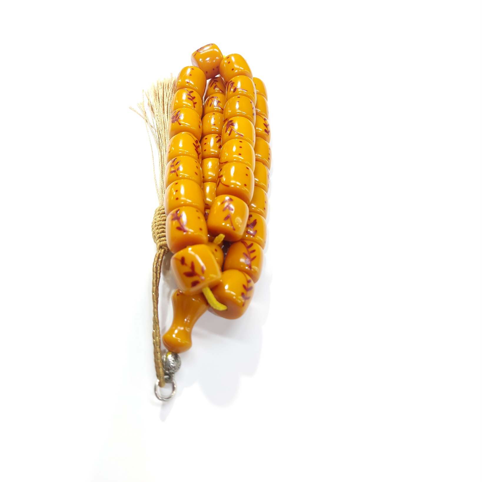Islamic Sandalus Resin Rosary Crafted with 33 Prayer Beads Tasbih Yellow