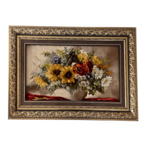 Hand-Knotted Persian Pictorial Rug Depicting Sunflower