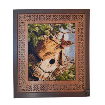Hand-Knotted Persian Silk Pictorial Wall Hanging Rug – Bird's Nest, Khorasan