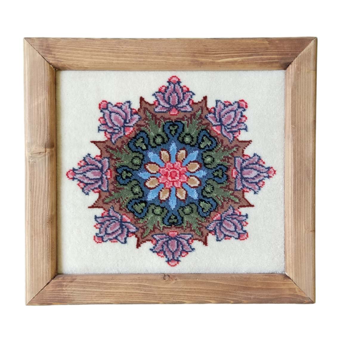 Hand-Knotted Persian Wall Hanging Rug from Tabriz Depicting Lachak