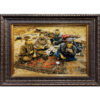 Hand-Knotted Persian Pictorial Rug from Tabriz Depicting Nomadic People