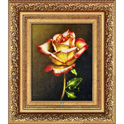 Hand-Knotted Persian Silk Floral Wall Hanging Rug – Rose Flower Design, Tabriz