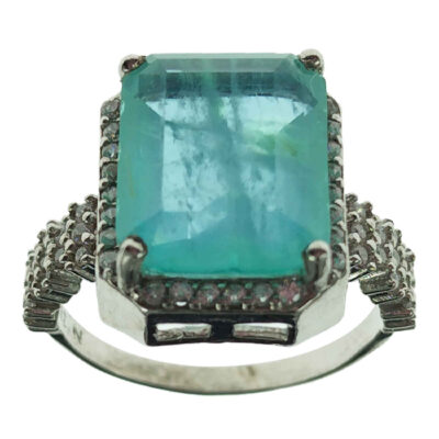 Blue Citrine Silver Gemstone Ring for Women – Traditional Design