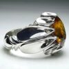 Persian Yellow Citrine Silver Ring for Men Dara