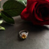 Yellow Citrine Silver Ring for Women Natural