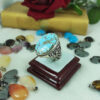 Persian Silver Ring with Neyshabur Turquoise Stone for Men