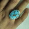 Persian Silver Ring with Neyshabur Turquoise Stone for Men