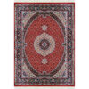 Hand-Knotted Persian Khoy Riz Mahi Rug (Mahi Medallion) - Red Wool