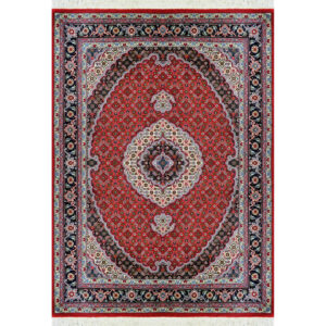 Hand-Knotted Persian Khoy Riz Mahi Rug (Mahi Medallion) – Red Wool