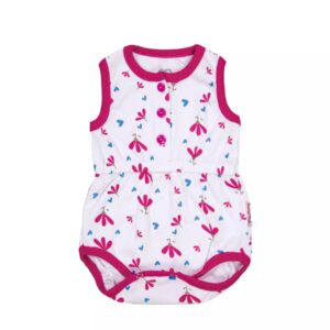 Pink Sleeveless Floral Bodysuit for Baby Girl