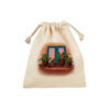 Drawstring Cotton Storage Bag - Eco-Friendly and Reusable with Floral Design