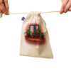 Drawstring Cotton Storage Bag - Eco-Friendly and Reusable with Floral Design