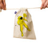 Drawstring Cotton Storage Bag - Eco-Friendly and Reusable Astronaut Design