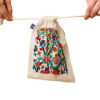 Drawstring Cotton Storage Bag - Eco-Friendly and Reusable Sadia Tile Design