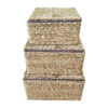 Set of 3 Woven Basket Handwoven with Lid