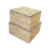 Set of 3 Woven Basket Handwoven with Lid