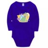 Set of 4 Lap Shoulder Baby Bodysuit with Dinosaur Design