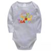 Set of 4 Lap Shoulder Baby Bodysuit with Dinosaur Design