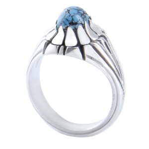 Persian Neyshabur Turquoise Silver Ring Handcrafted for Men