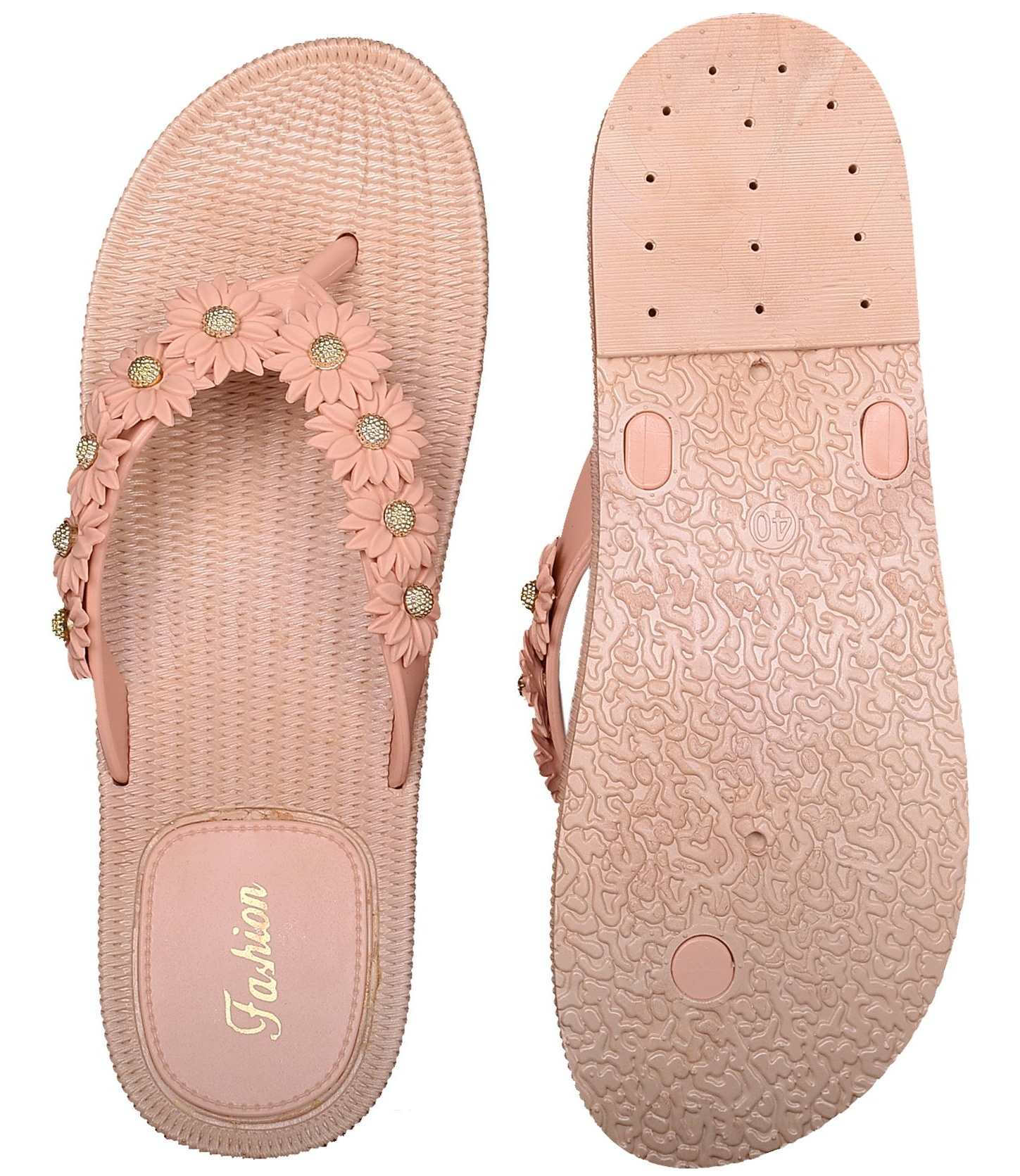 Flip Flop Thong Slippers for Women Non-Slip with Flower Design