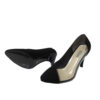 Women's Leather High Heels Shoes one Side Clear