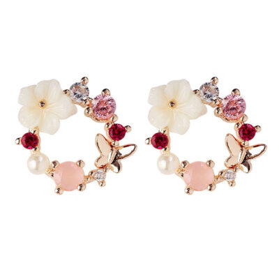 Stud Earrings for Women Floral Design