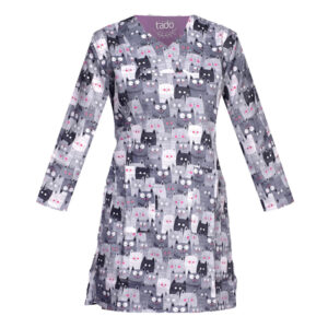 Women’s Long Sleeve Vet Scrub Uniform with Cat Design – Cute & Comfortable
