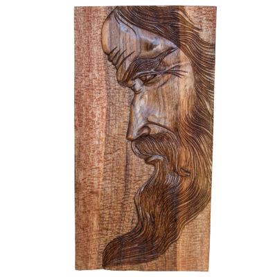 Persian Wood Carved Portrait Wall Art – Traditional Iranian Artistic Decoration
