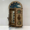 Handcrafted Persian Wooden Wall Key Holder with Traditional Style Colorful House Door Design