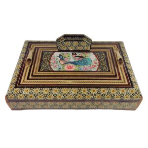 Floral Fantasy – Wooden Desk Organizer with Khatamkari Art