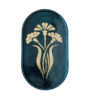 Artistic Concrete Serving Tray - Oval Floral Dark Green Tray