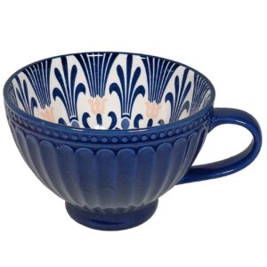 Artistic Ceramic Cup – Handcrafted with Traditional Floral Blue Design