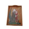 Ethnic Wooden Glass Serving Tray - Rectangular Khosrow & Shirin Pattern