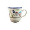 Artistic Ceramic Cup - Handcrafted with White Bird and Flower Painted Design