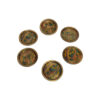 Brass Floral Coasters 6-Pack – Decorative Round Traditional Bird & Flower Design