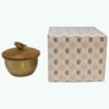 Brass Sugar Bowl with Lid Bird Design