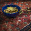 Brass Nut Serving Spoon Floral Design