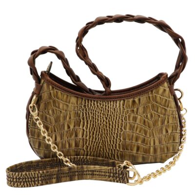 Handmade Brown Leather Crossbody Bag - Gina Model