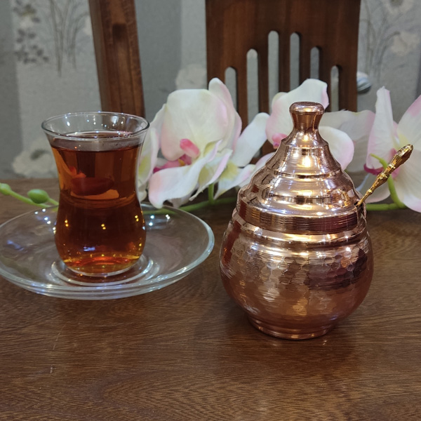 Handcrafted Copper Storage Jar – Ideal for Kitchen Organization Hammered with Handle
