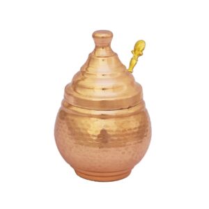 Handcrafted Copper Storage Jar – Ideal for Kitchen Organization Hammered with Handle