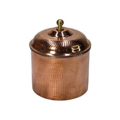 Handcrafted Hammered Copper Kitchen Storage Canister for Spices & Dry Foods