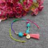 Cotton Anklet for Women with Gemstone Model Flower