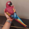 Decorative Animal Figurine Wall Mounted Parrot Statue - Tropical Bird Art