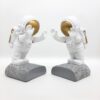 Astronaut Design Polyester Sculpture Bookend – Fun for Youthful Spaces